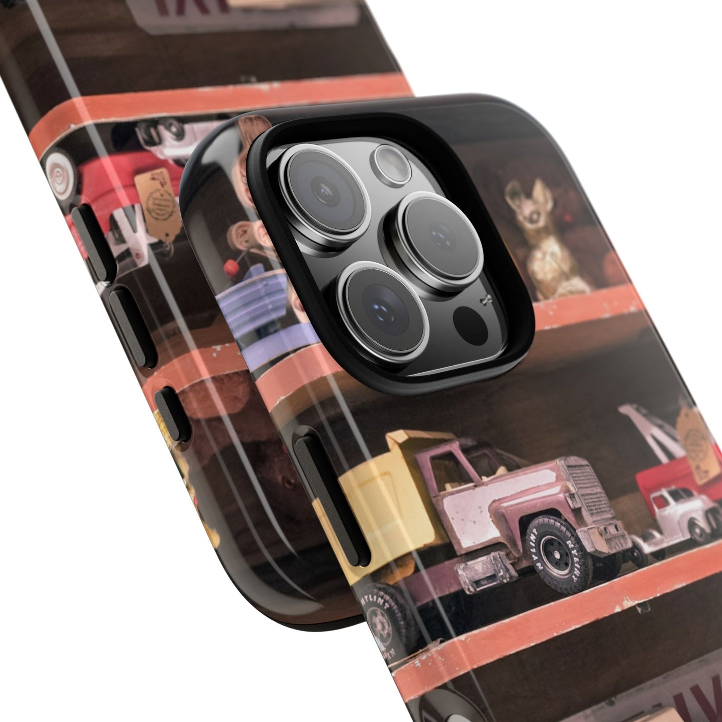 Vintage Toy Shelf Tough Phone Case, Nostalgic Collector Gift for iPhone, Samsung & Google Pixel