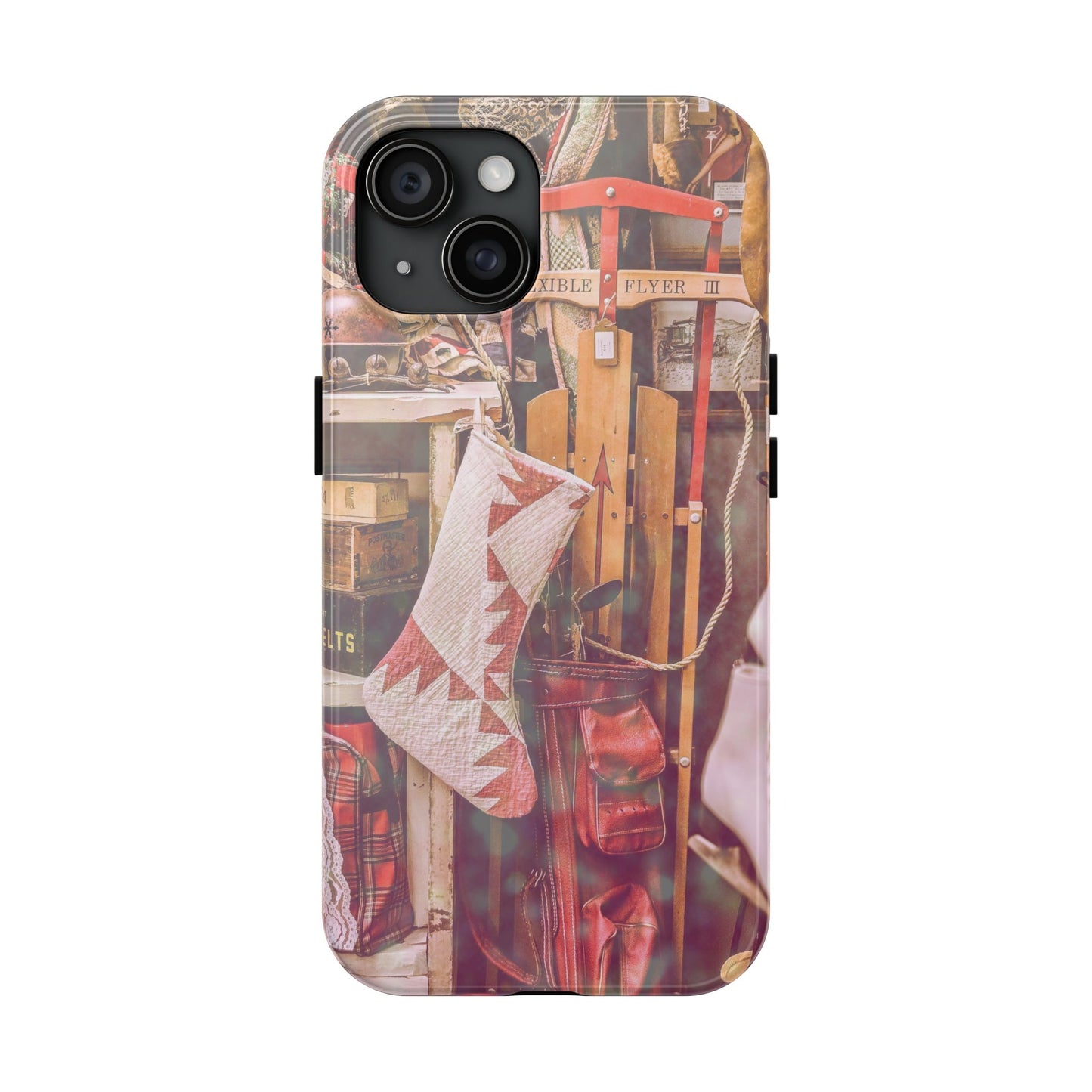 Vintage Ski Gear phone case | Retro winter sports collage