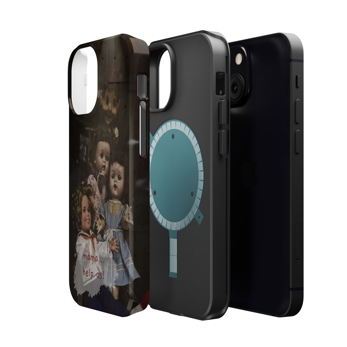 Personalized Creepy Doll MagSafe Tough Phone Case – Gothic Vintage Graphic
