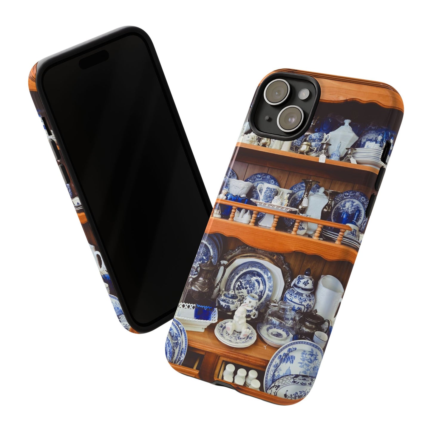 Blue & White Curio Charm Tough Phone Case. Classic China-Inspired Design with Timeless Elegance for Your iPhone, Samsung, or Google Pixel
