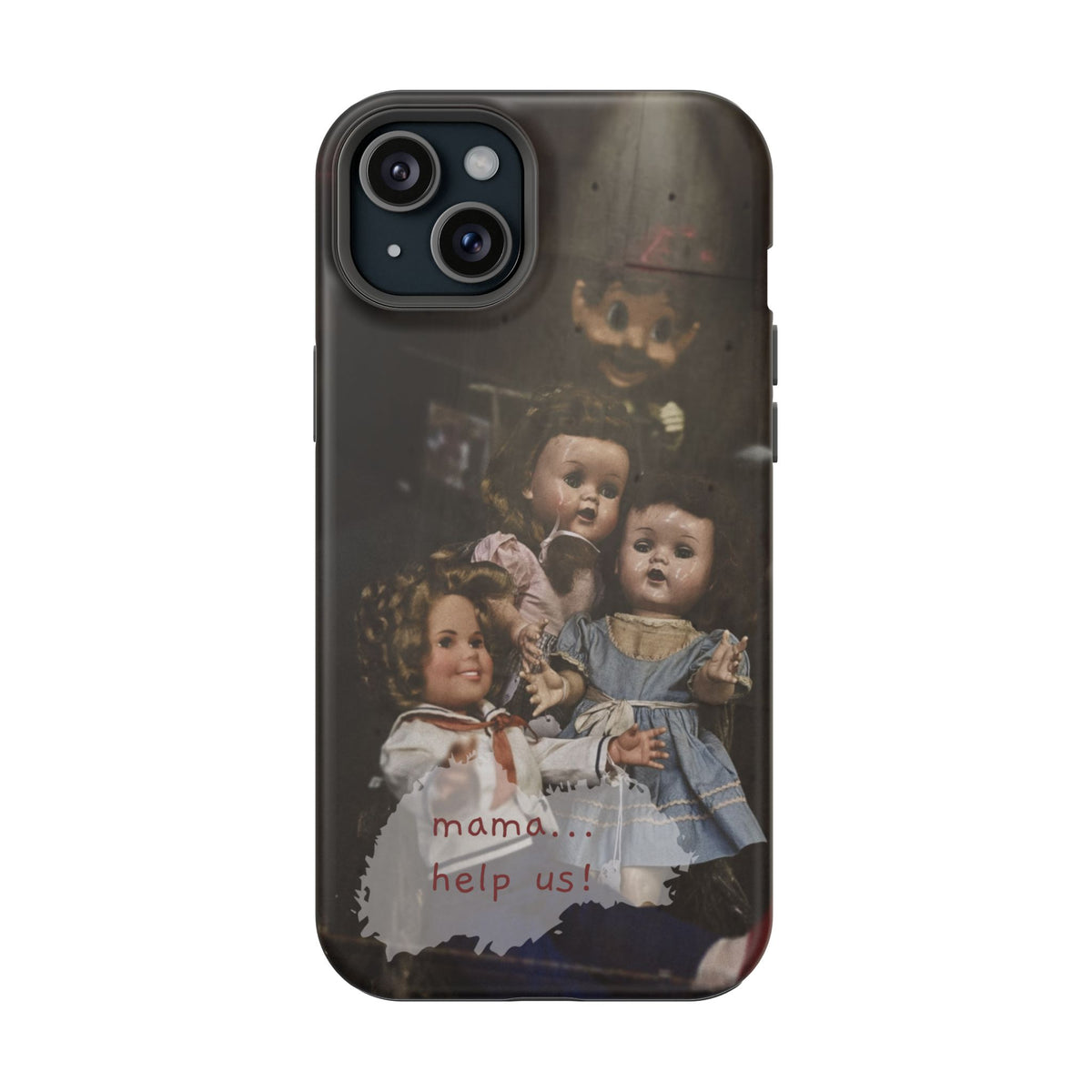 Personalized Creepy Doll MagSafe Tough Phone Case – Gothic Vintage Graphic