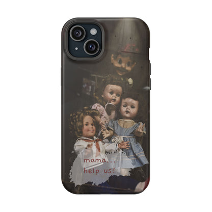 Personalized Creepy Doll MagSafe Tough Phone Case – Gothic Vintage Graphic