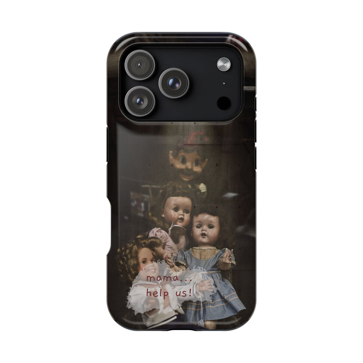 Personalized Creepy Doll MagSafe Tough Phone Case – Gothic Vintage Graphic