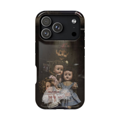 Personalized Creepy Doll MagSafe Tough Phone Case – Gothic Vintage Graphic
