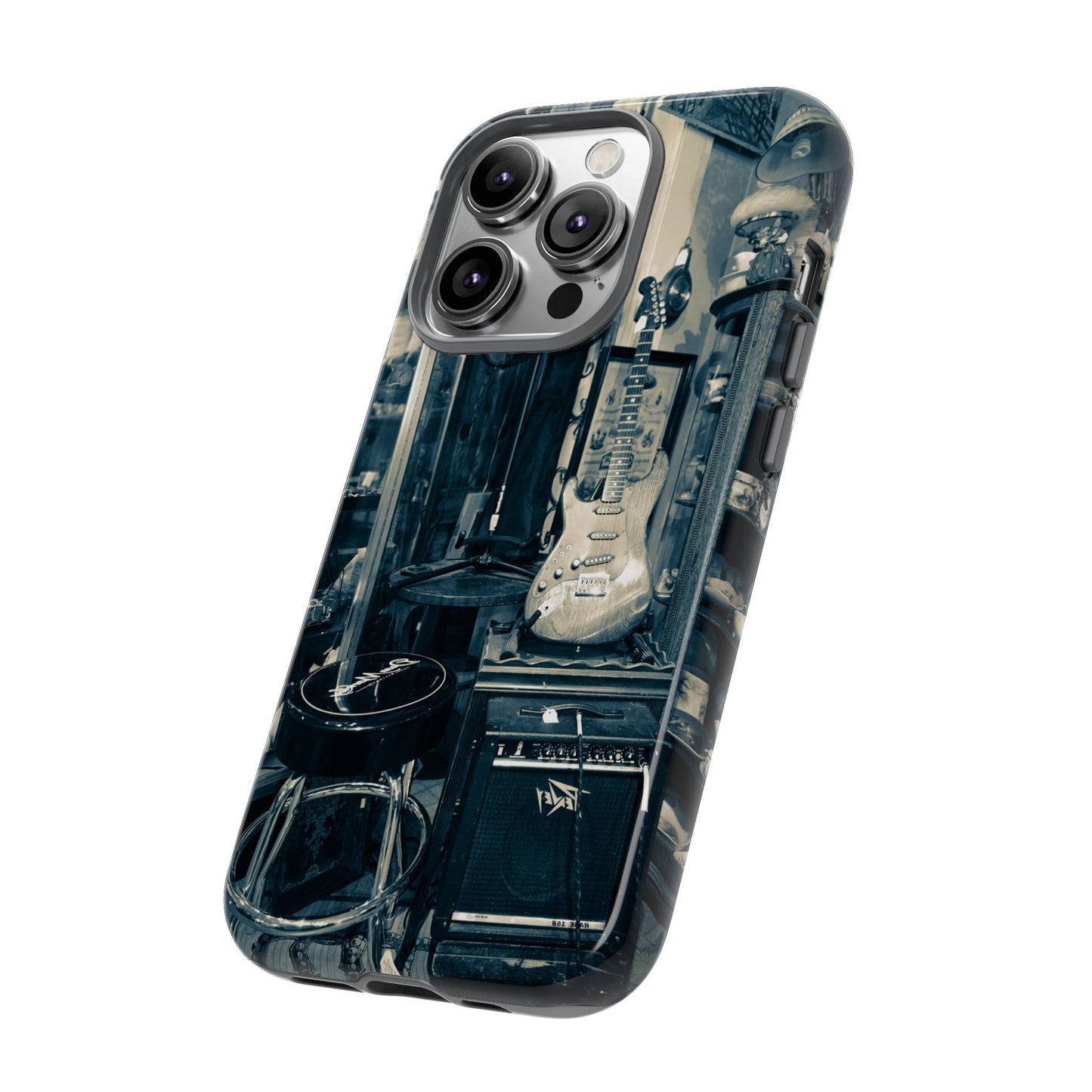 Guitar Vintage Phone Case, Tough Cases, Music Lover Gift, Rock & Roll Accessories, Unique Guitar Artwork, Phone Protection