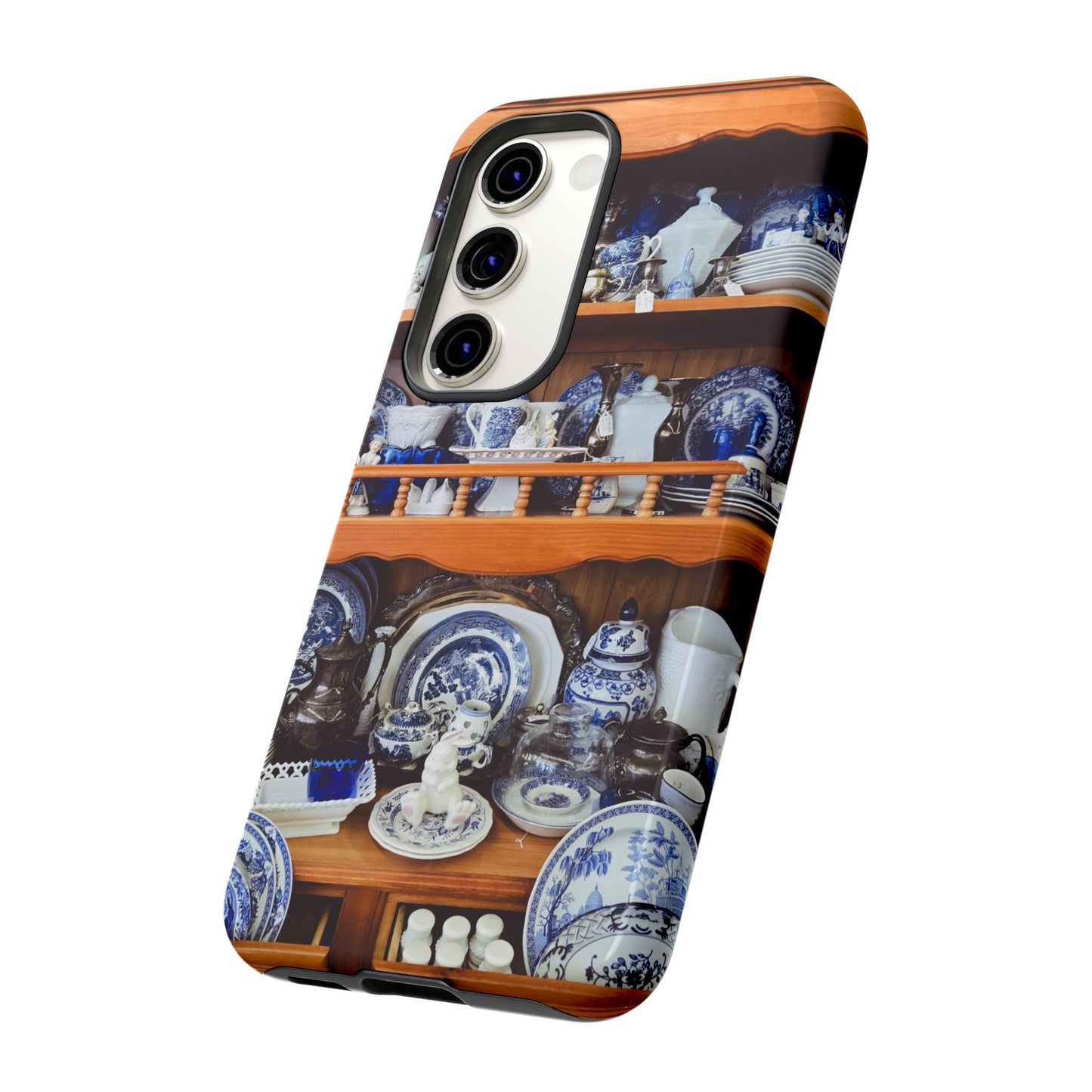 Blue & White Curio Charm Tough Phone Case. Classic China-Inspired Design with Timeless Elegance for Your iPhone, Samsung, or Google Pixel