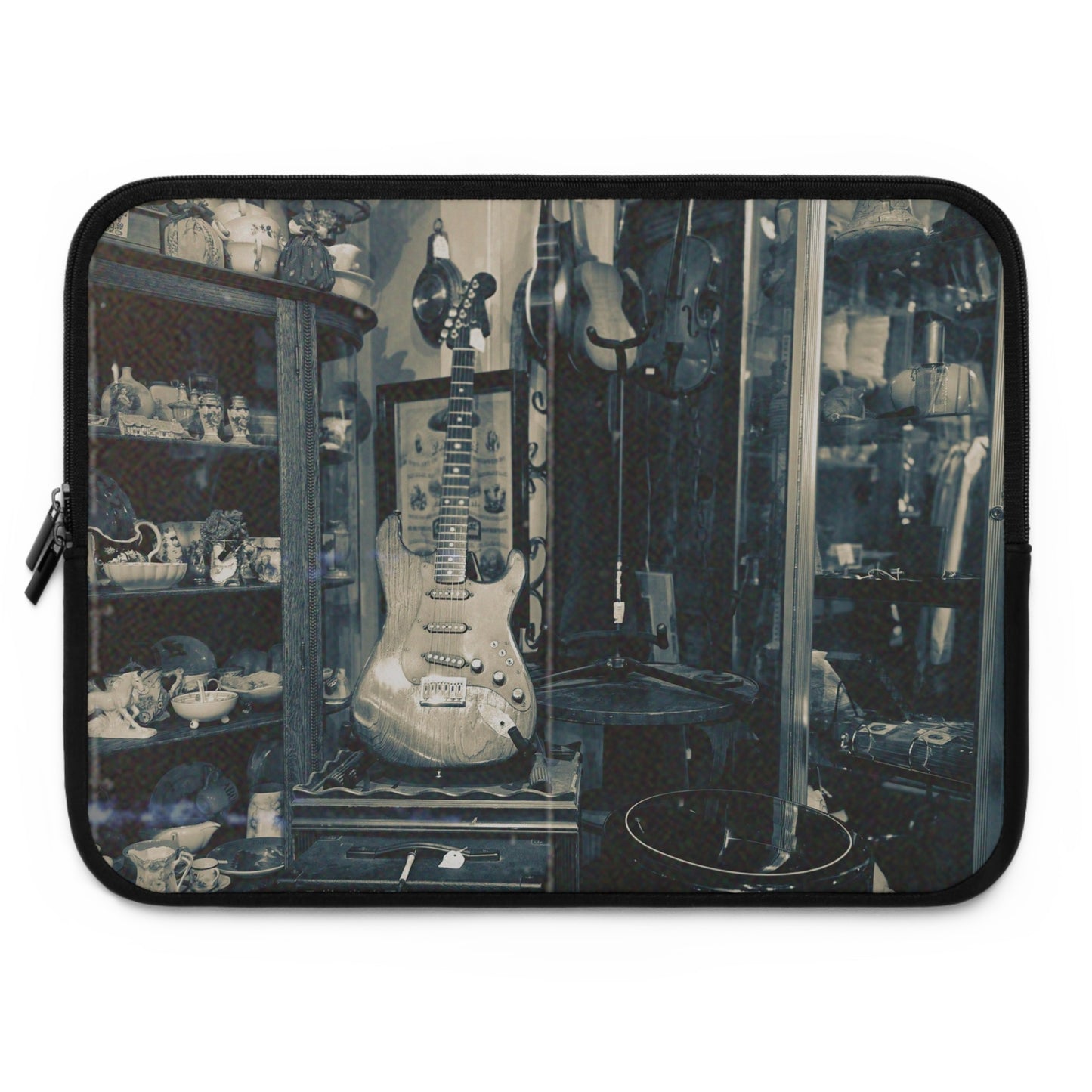 Vintage Electric Guitar Laptop Sleeve | Retro Padded Neoprene Computer Case for MacBook & Laptop