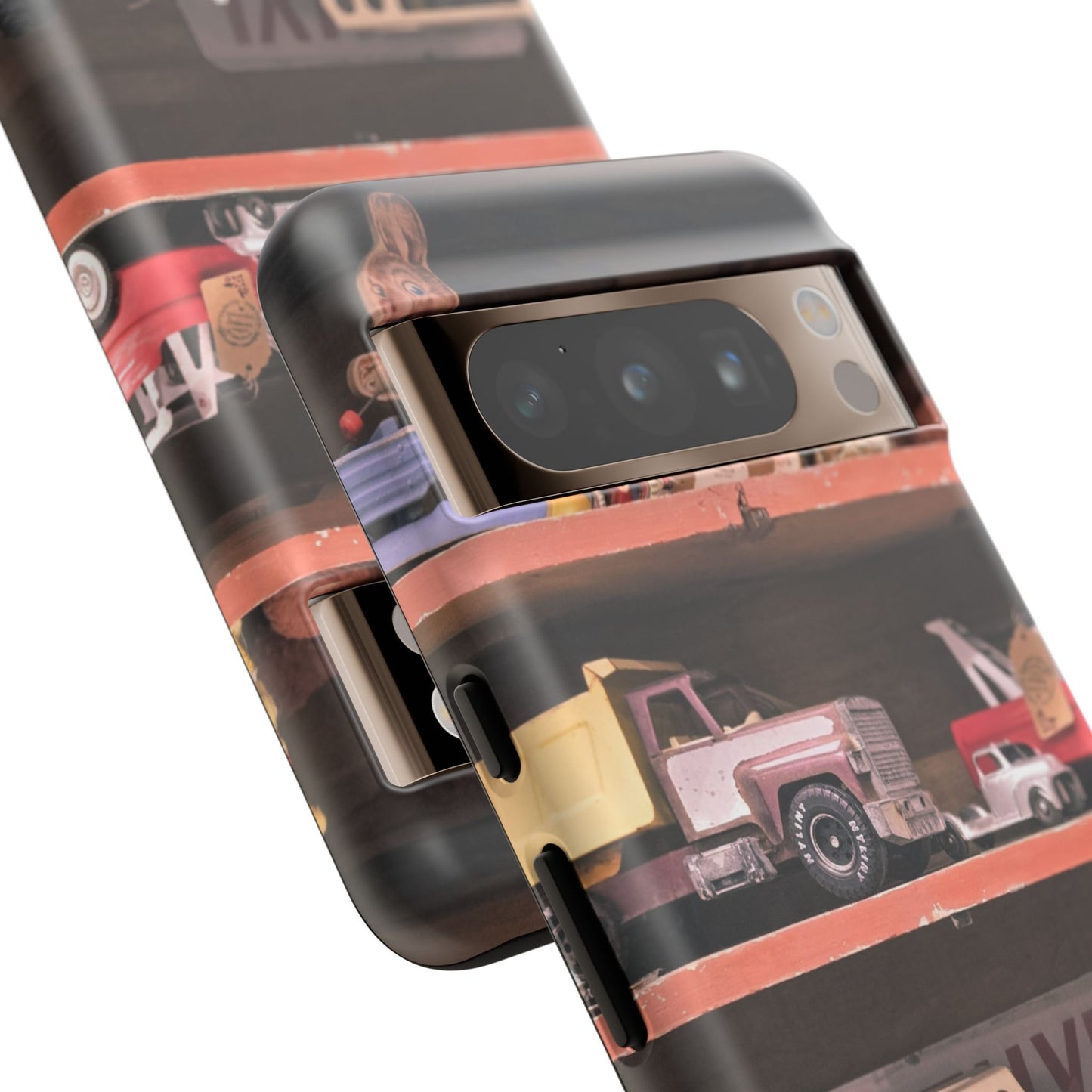 Vintage Toy Shelf Tough Phone Case, Nostalgic Collector Gift for iPhone, Samsung & Google Pixel