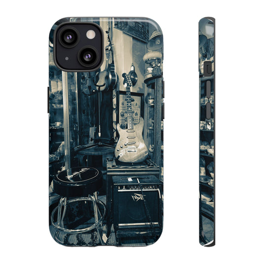 Guitar Vintage Phone Case, Tough Cases, Music Lover Gift, Rock & Roll Accessories, Unique Guitar Artwork, Phone Protection