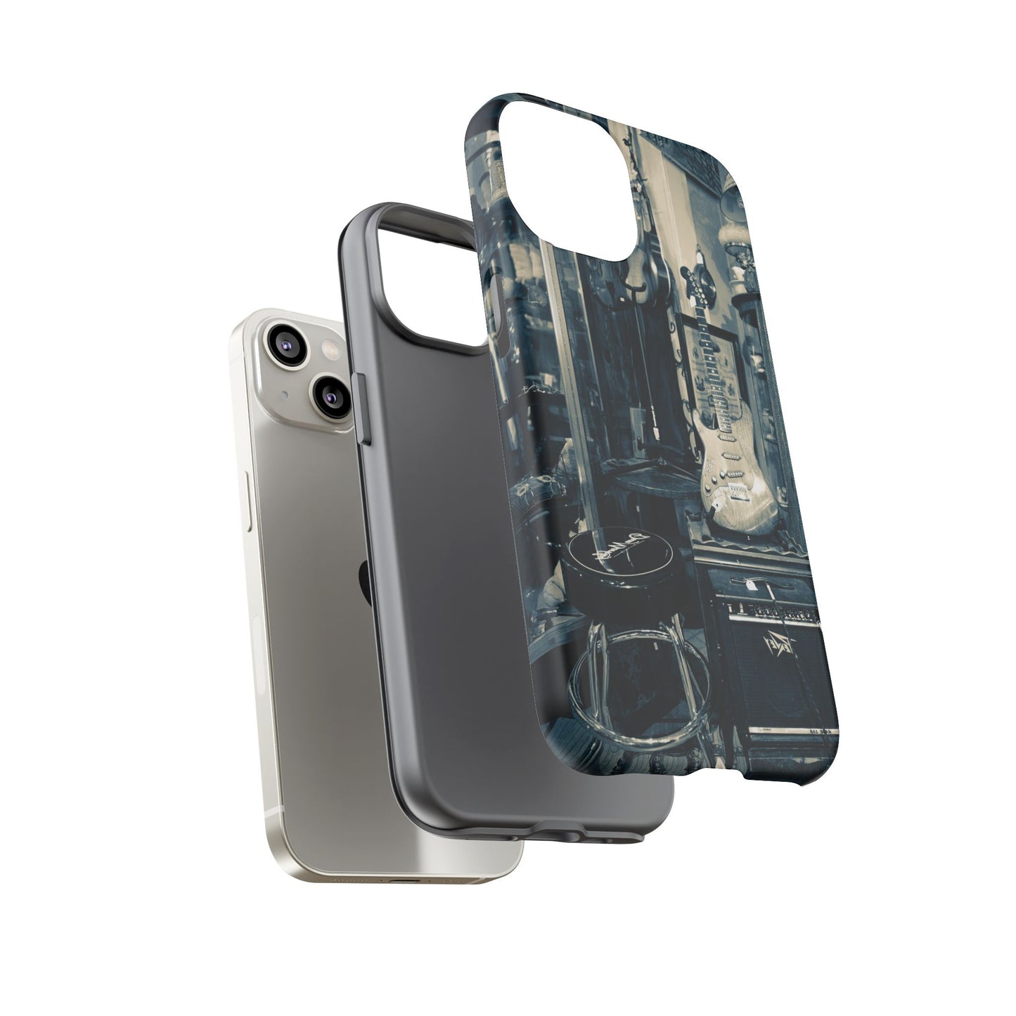 Guitar Vintage Phone Case, Tough Cases, Music Lover Gift, Rock & Roll Accessories, Unique Guitar Artwork, Phone Protection