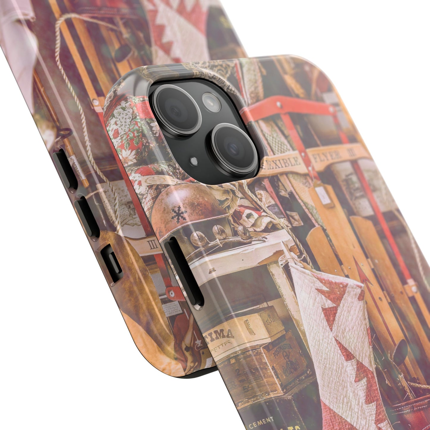 Vintage Ski Gear phone case | Retro winter sports collage