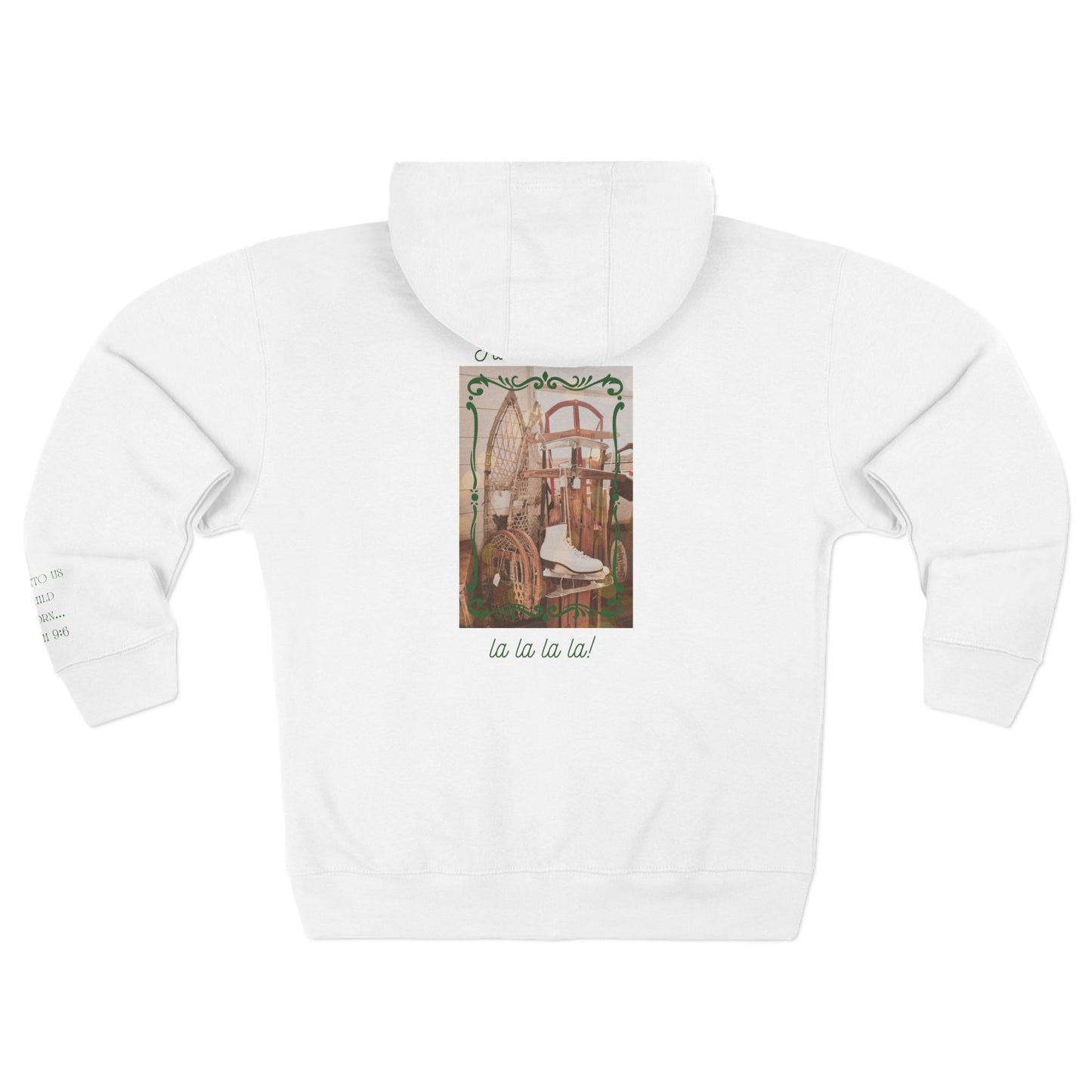 Vintage Snow Sports Hoodie | Victorian Christmas Zip Hoodie | Retro Ski & Sled Winter Sweatshirt | Cozy Holiday Zip-Up