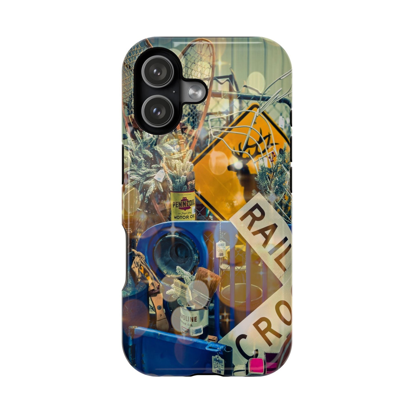 Vintage Railroad Crossing Collage Phone Case