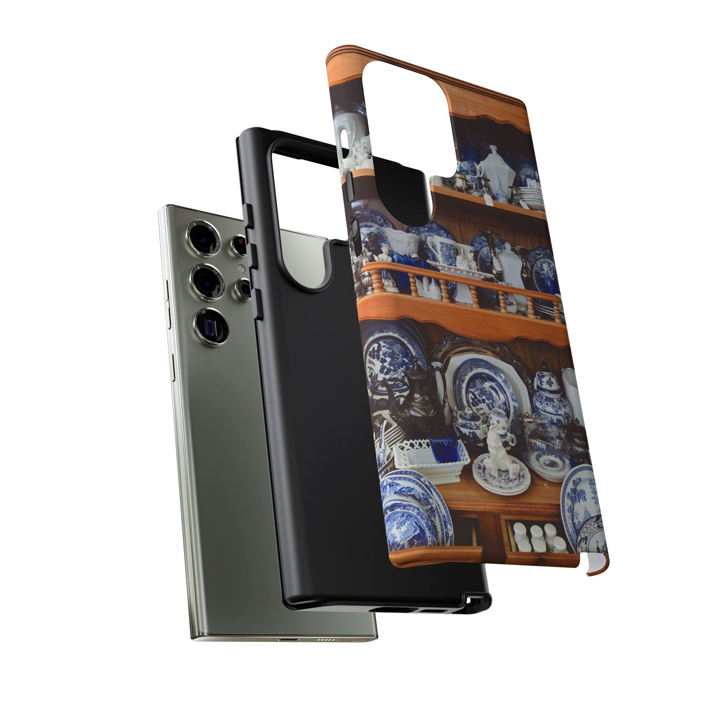Blue & White Curio Charm Tough Phone Case. Classic China-Inspired Design with Timeless Elegance for Your iPhone, Samsung, or Google Pixel