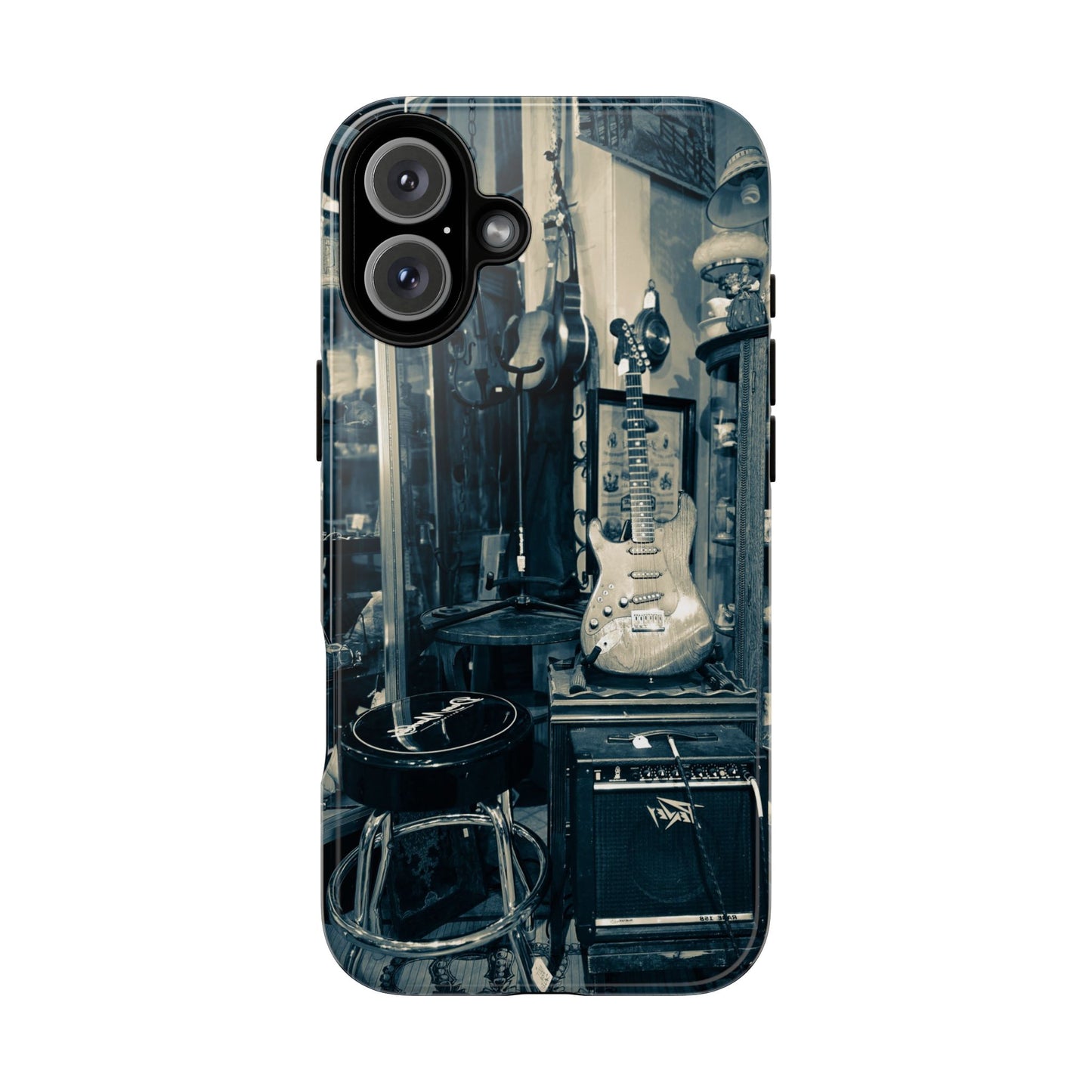Guitar Vintage Phone Case, Tough Cases, Music Lover Gift, Rock & Roll Accessories, Unique Guitar Artwork, Phone Protection