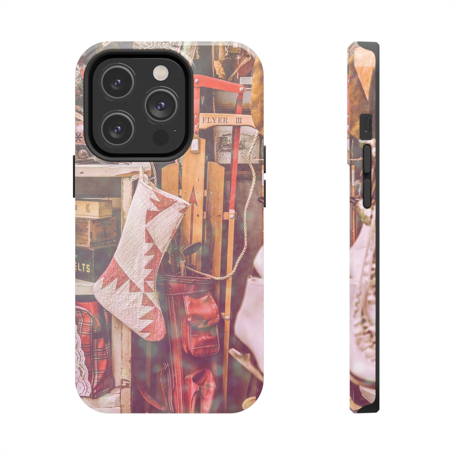 Vintage Ski Gear phone case | Retro winter sports collage