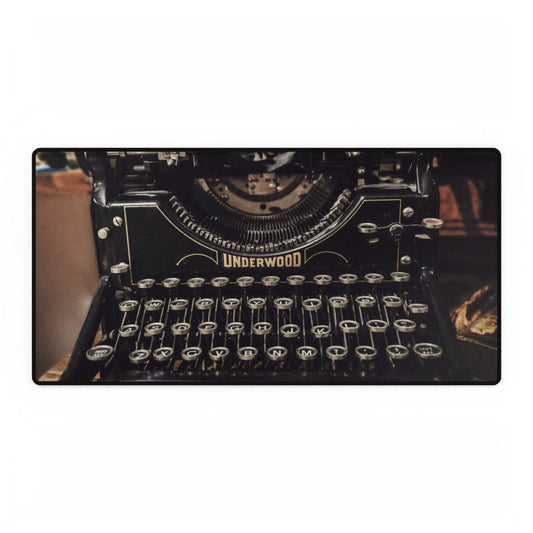 Vintage Typewriter Desk Mat - Personalized Workspace Decor, Office Accessories, Gift for Writers, Home Office Supplies, Elegant Desk Pad
