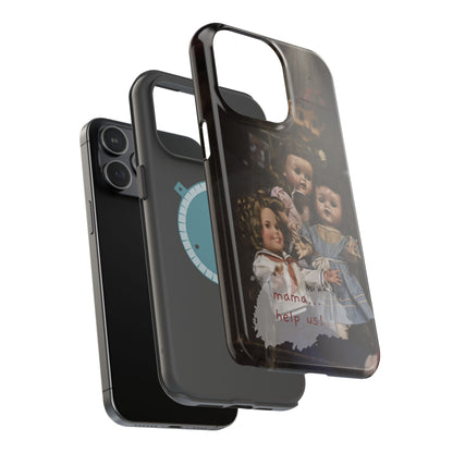 Personalized Creepy Doll MagSafe Tough Phone Case – Gothic Vintage Graphic