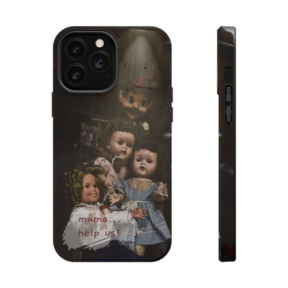Personalized Creepy Doll MagSafe Tough Phone Case – Gothic Vintage Graphic