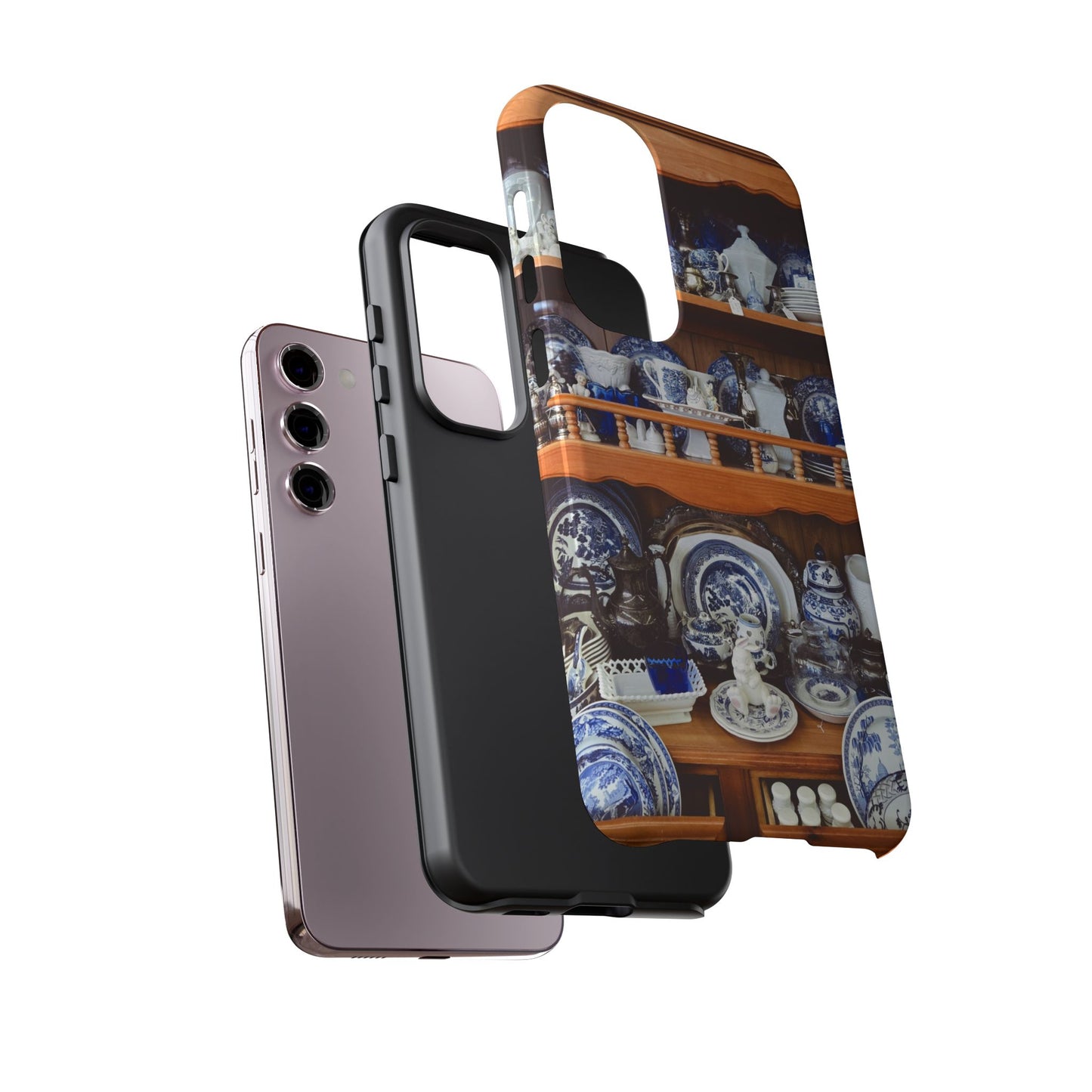 Blue & White Curio Charm Tough Phone Case. Classic China-Inspired Design with Timeless Elegance for Your iPhone, Samsung, or Google Pixel