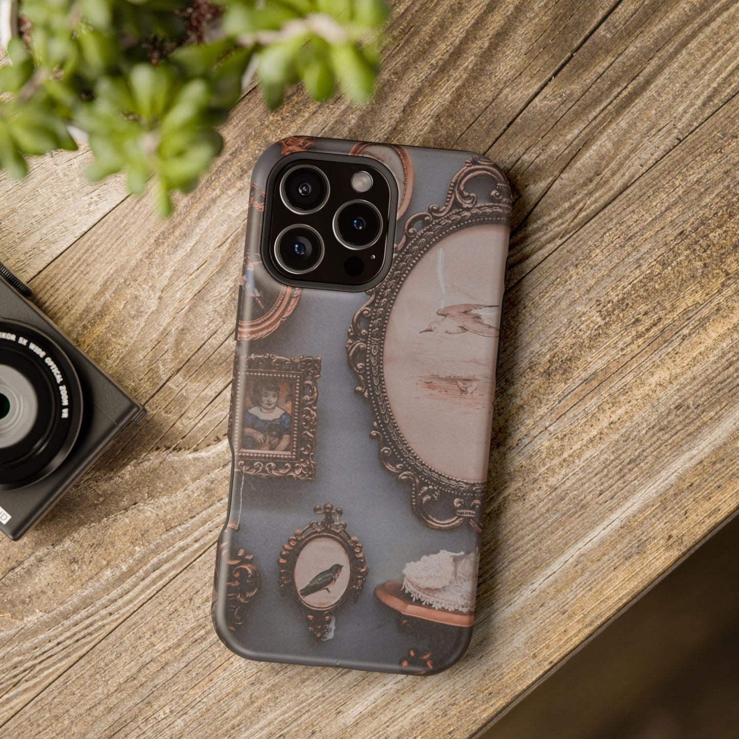 Vintage Frame Gallery Phone Case with MagSafe, Antique Wall Art Tough Case, Impact Resistant Protective Phone Cover