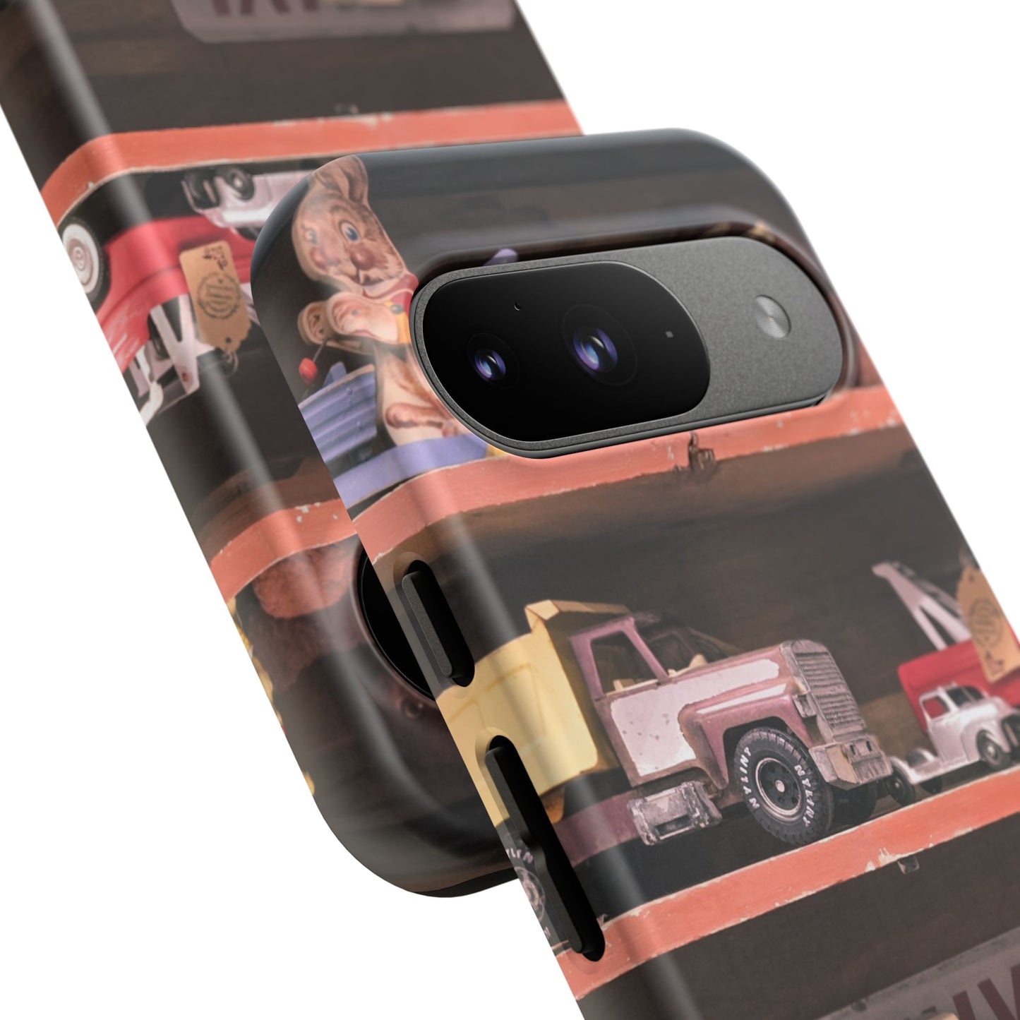 Vintage Toy Shelf Tough Phone Case, Nostalgic Collector Gift for iPhone, Samsung & Google Pixel