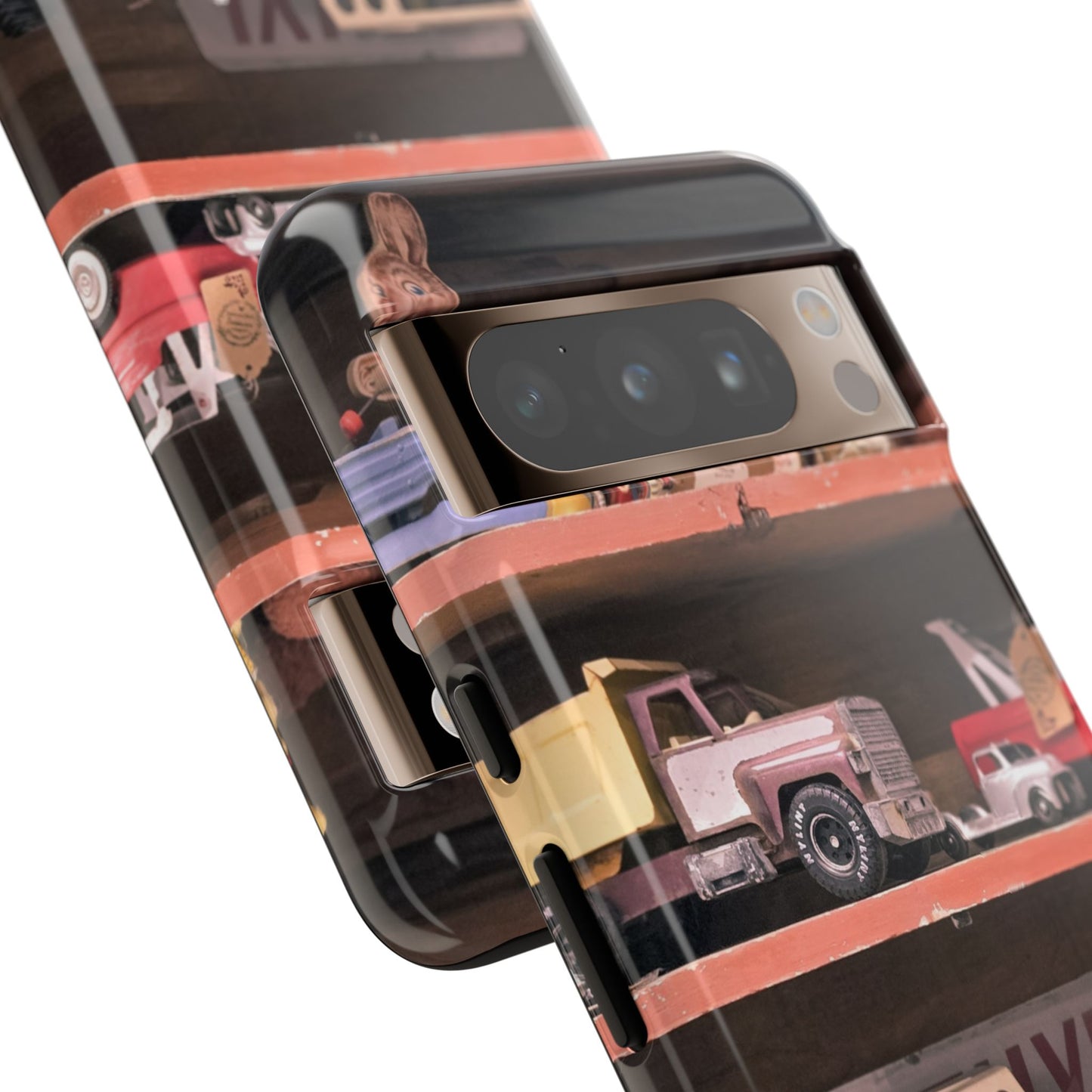 Vintage Toy Shelf Tough Phone Case, Nostalgic Collector Gift for iPhone, Samsung & Google Pixel
