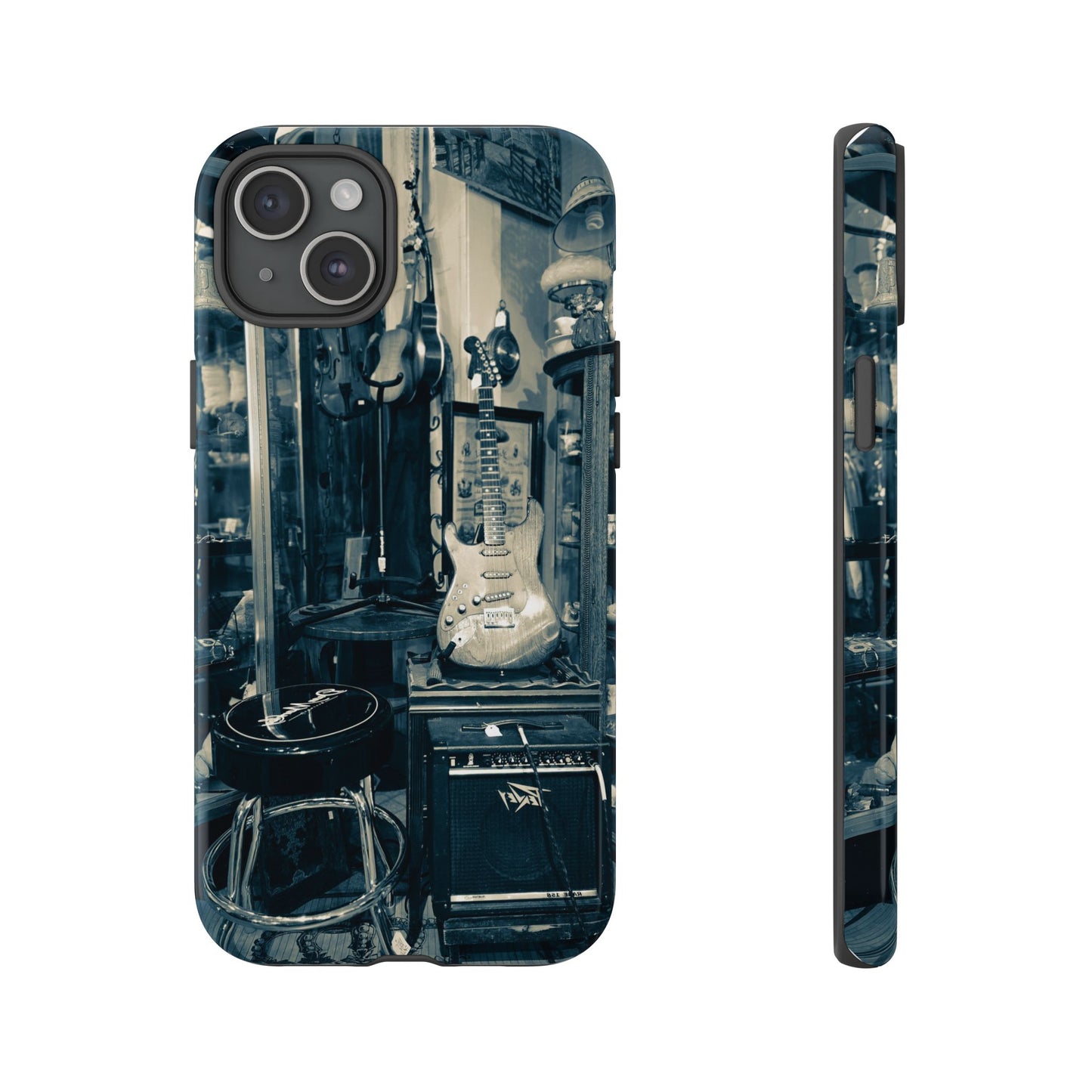 Guitar Vintage Phone Case, Tough Cases, Music Lover Gift, Rock & Roll Accessories, Unique Guitar Artwork, Phone Protection