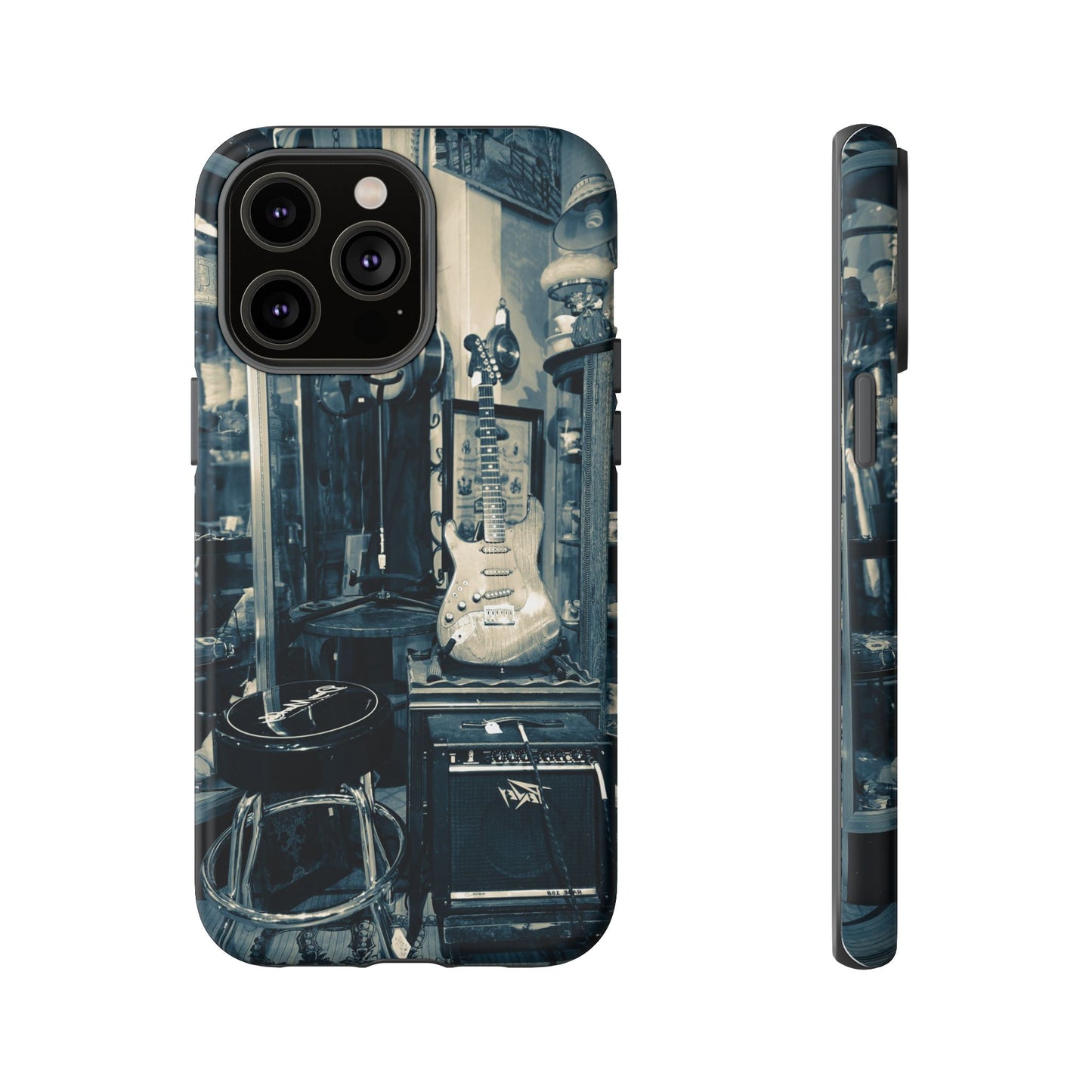 Guitar Vintage Phone Case, Tough Cases, Music Lover Gift, Rock & Roll Accessories, Unique Guitar Artwork, Phone Protection