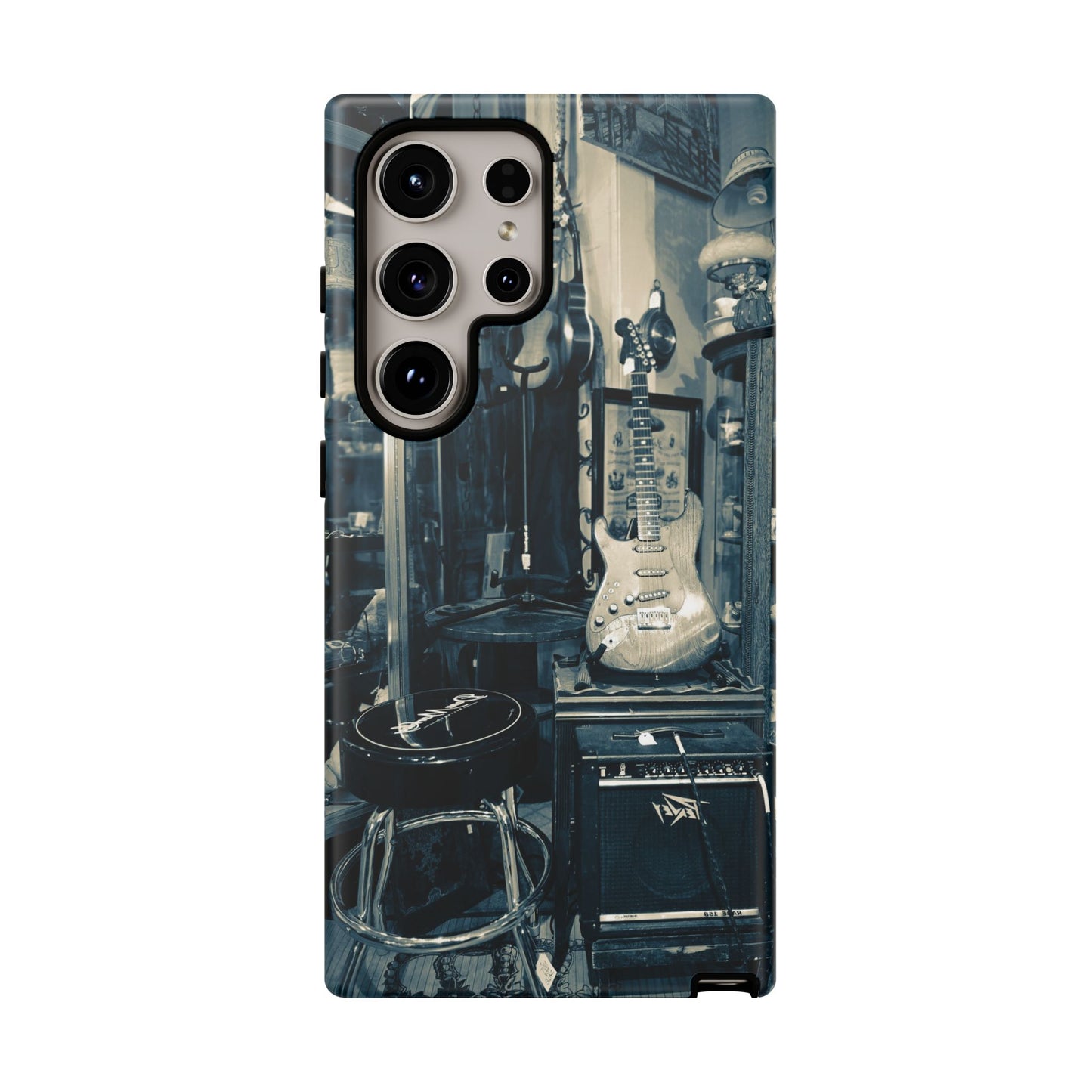Guitar Vintage Phone Case, Tough Cases, Music Lover Gift, Rock & Roll Accessories, Unique Guitar Artwork, Phone Protection