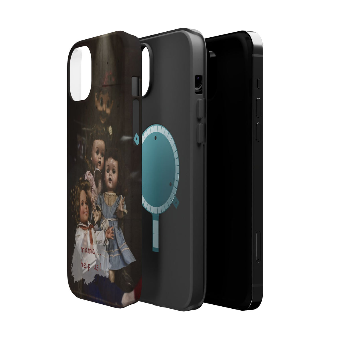 Personalized Creepy Doll MagSafe Tough Phone Case – Gothic Vintage Graphic