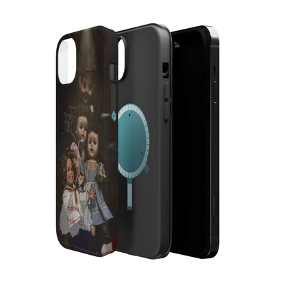 Personalized Creepy Doll MagSafe Tough Phone Case – Gothic Vintage Graphic