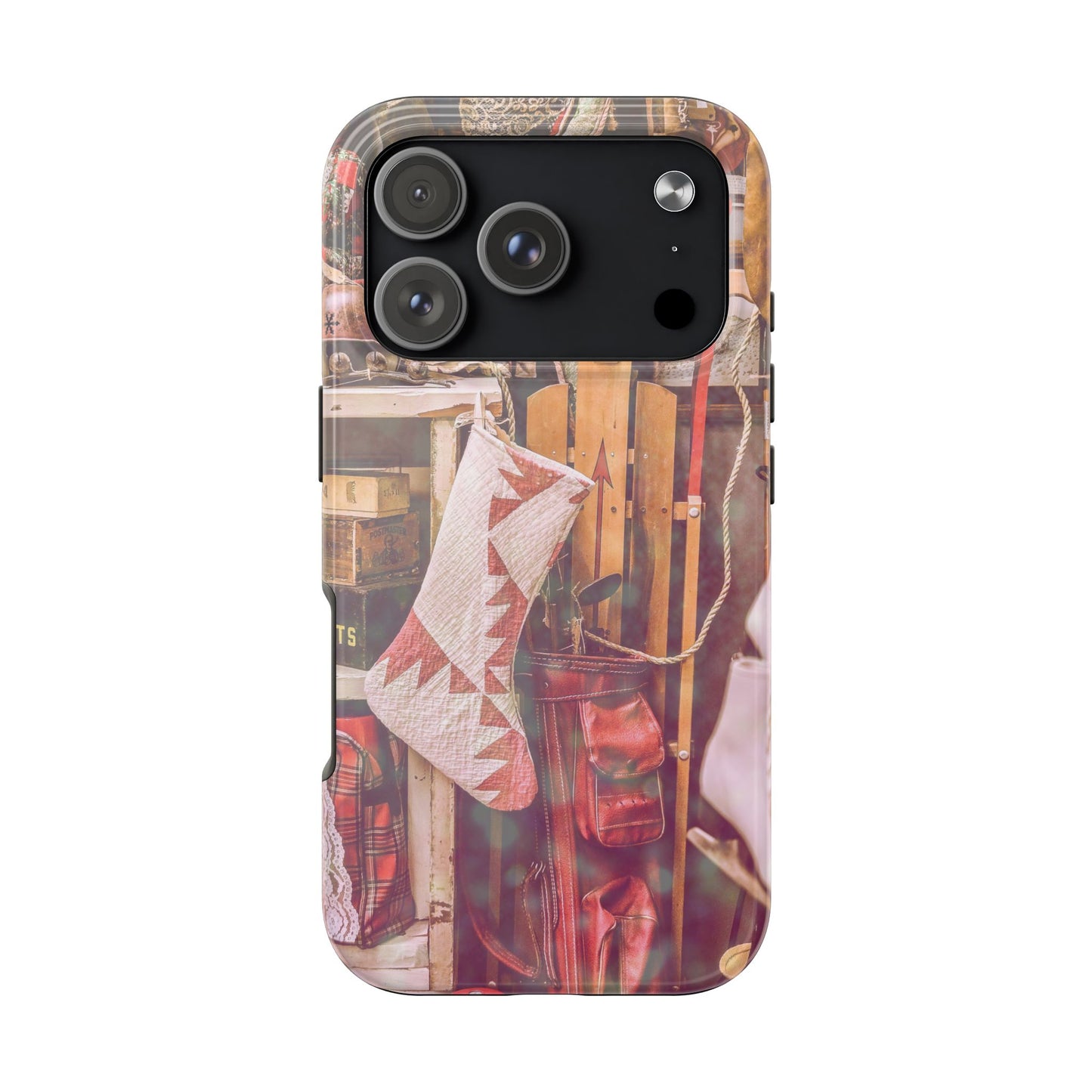 Vintage Ski Gear phone case | Retro winter sports collage