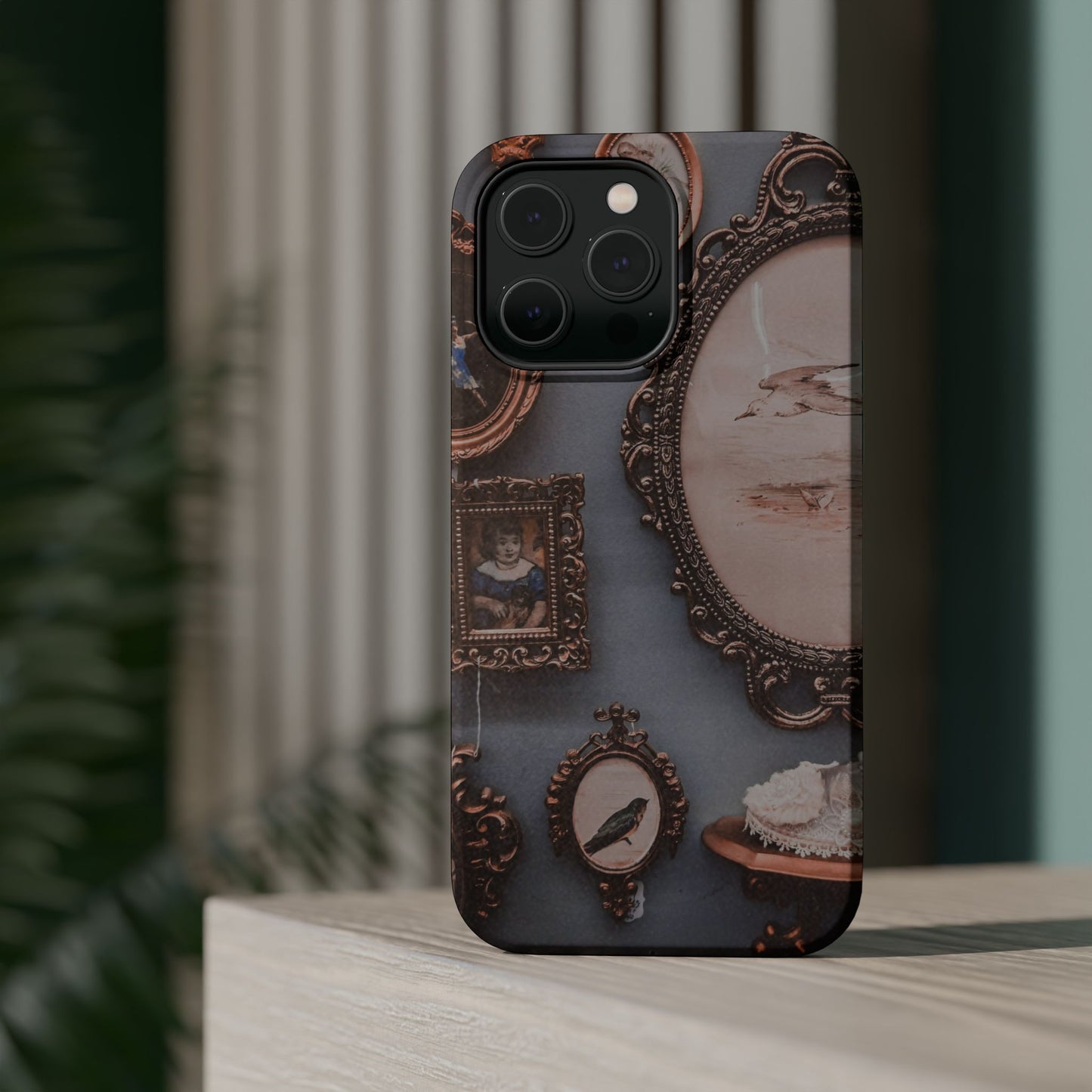 Vintage Frame Gallery Phone Case with MagSafe, Antique Wall Art Tough Case, Impact Resistant Protective Phone Cover