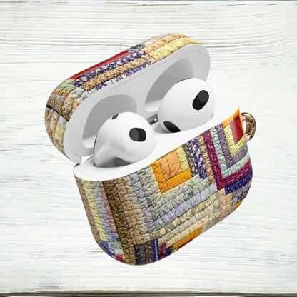 Vintage Log Cabin Quilt AirPods & AirPods Pro Case – Protective Cover