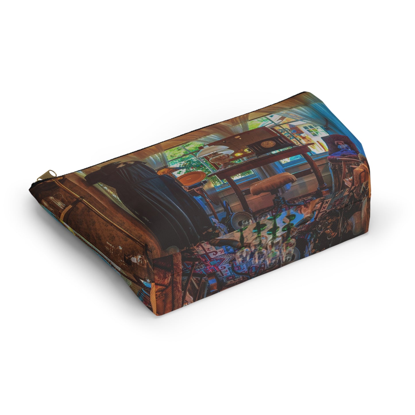 Vintage Cottage Accessories Pouch – Cozy Travel Companion — T‑Bottom Makeup & Organizer Bag