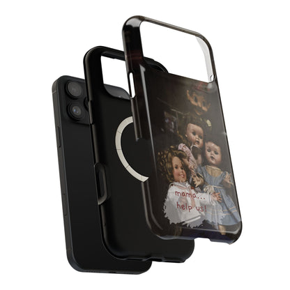 Personalized Creepy Doll MagSafe Tough Phone Case – Gothic Vintage Graphic