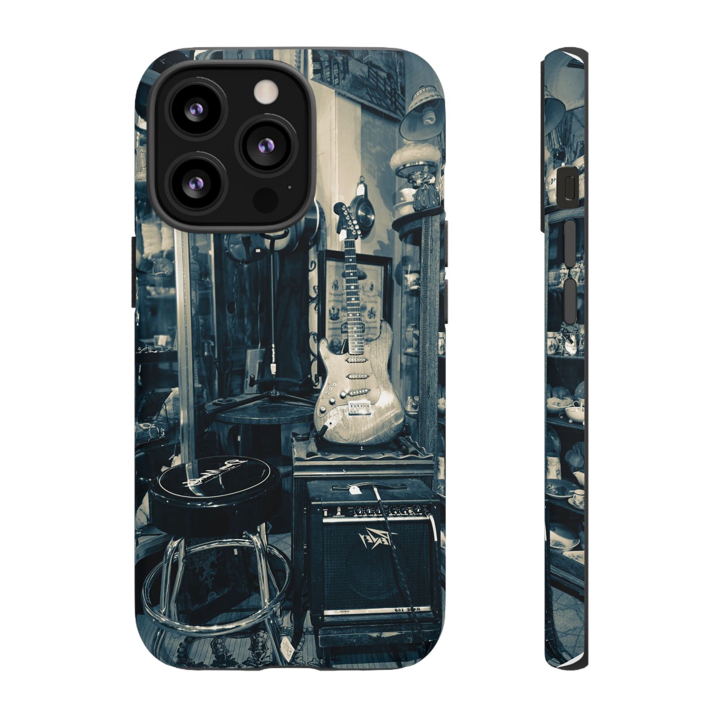 Guitar Vintage Phone Case, Tough Cases, Music Lover Gift, Rock & Roll Accessories, Unique Guitar Artwork, Phone Protection