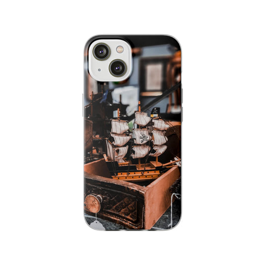 Vintage Nautical Flexi Cases for Phone, Ship-Inspired Cover for Ocean Lovers, Unique Maritime Gift, Trendy Phone Accessory