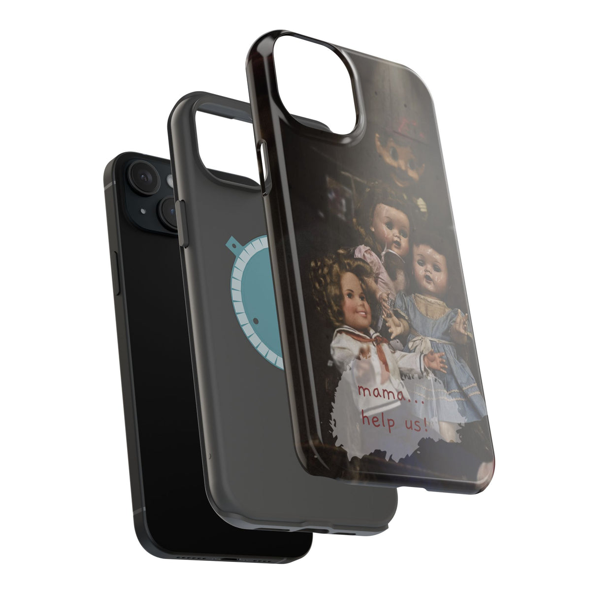 Personalized Creepy Doll MagSafe Tough Phone Case – Gothic Vintage Graphic