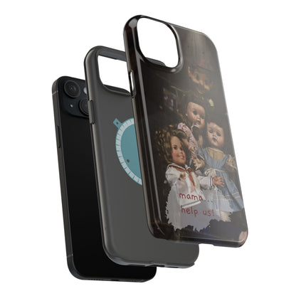 Personalized Creepy Doll MagSafe Tough Phone Case – Gothic Vintage Graphic