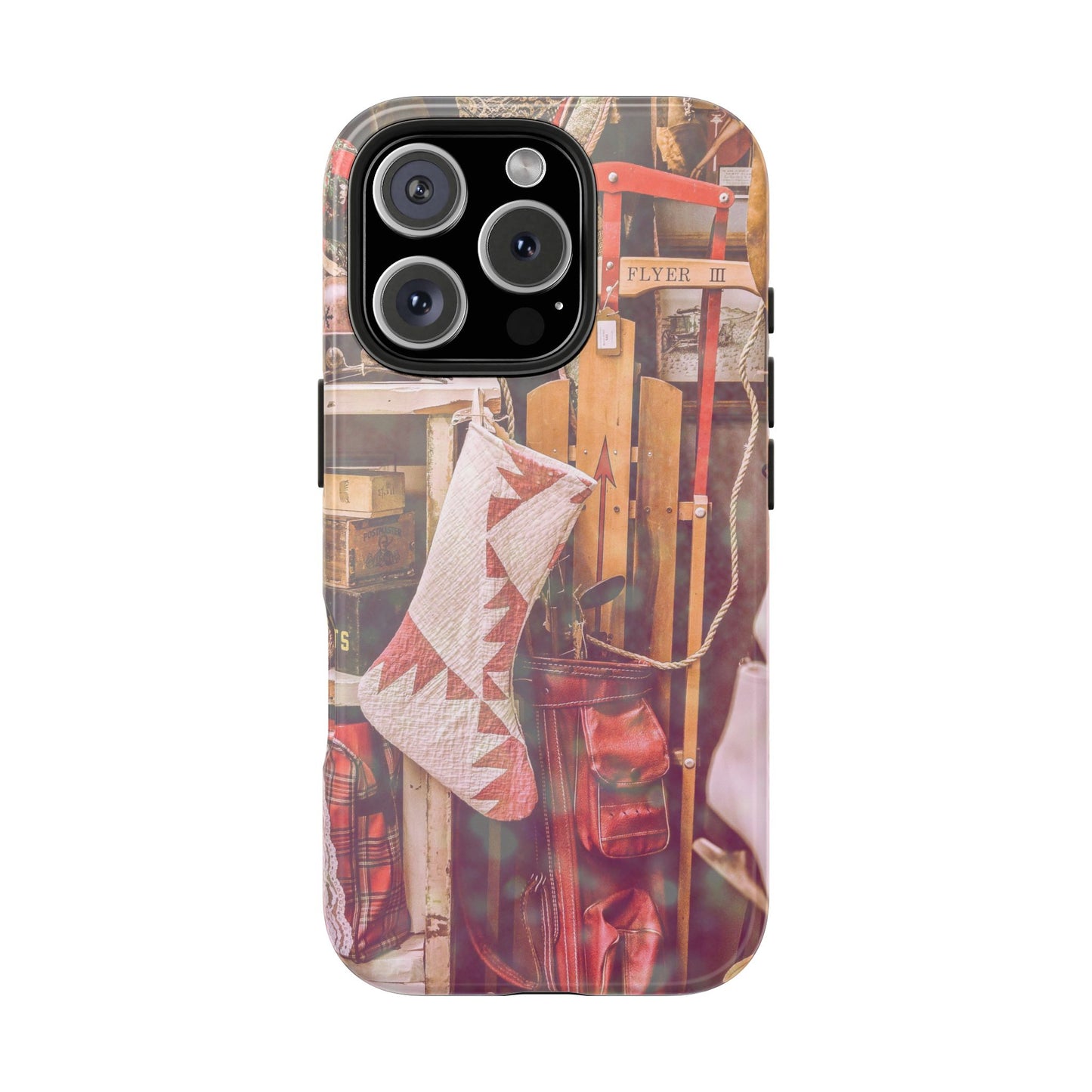 Vintage Ski Gear phone case | Retro winter sports collage
