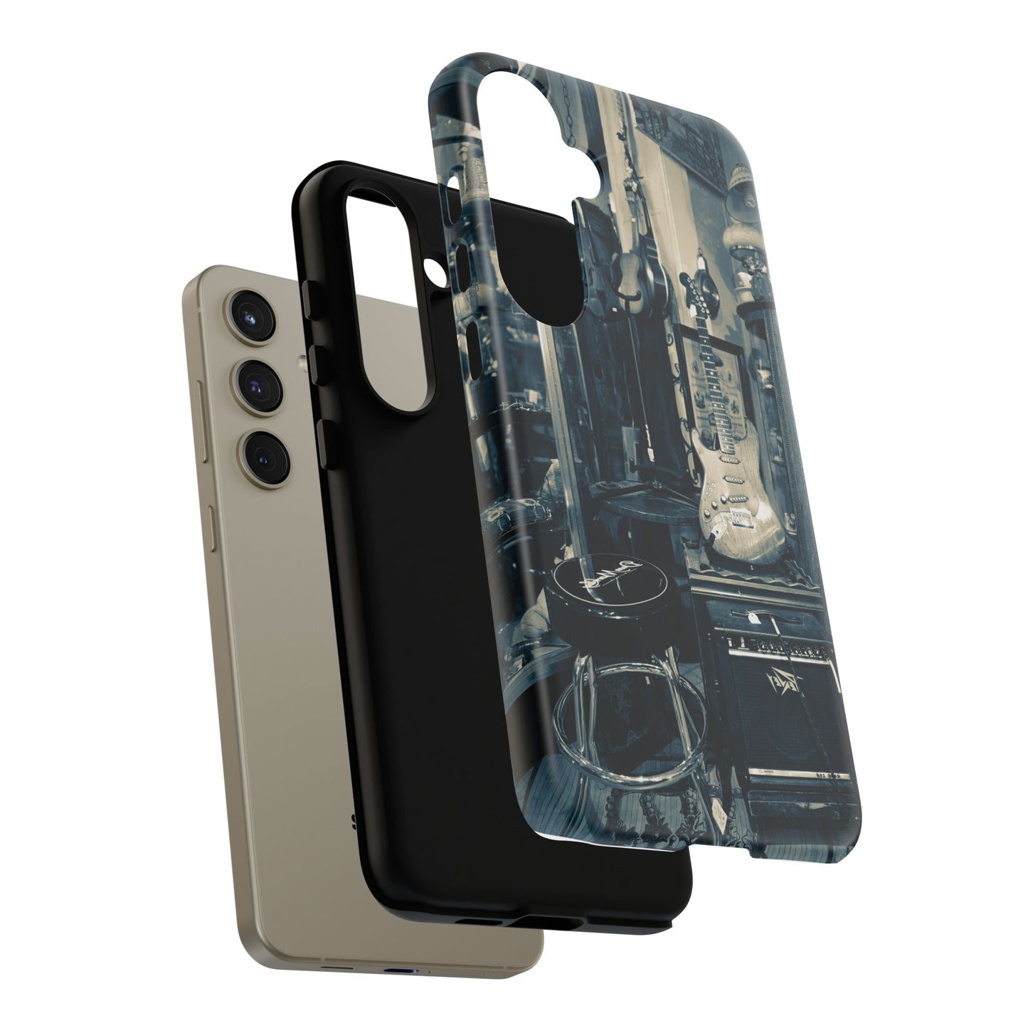 Guitar Vintage Phone Case, Tough Cases, Music Lover Gift, Rock & Roll Accessories, Unique Guitar Artwork, Phone Protection