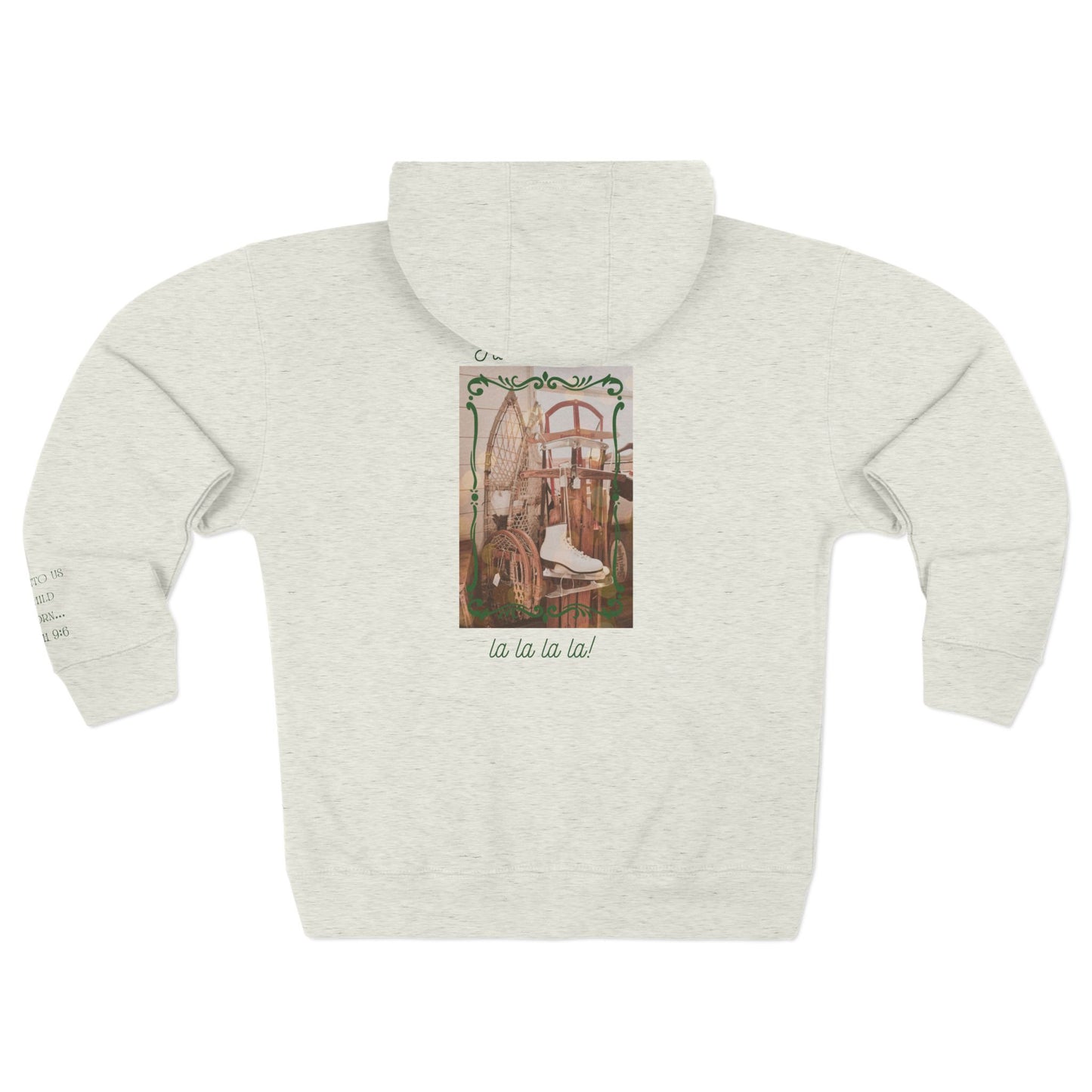 Vintage Snow Sports Hoodie | Victorian Christmas Zip Hoodie | Retro Ski & Sled Winter Sweatshirt | Cozy Holiday Zip-Up