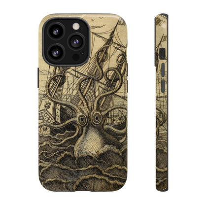 Vintage Kraken Tough Phone Case – Nautical Sea Monster Graphic