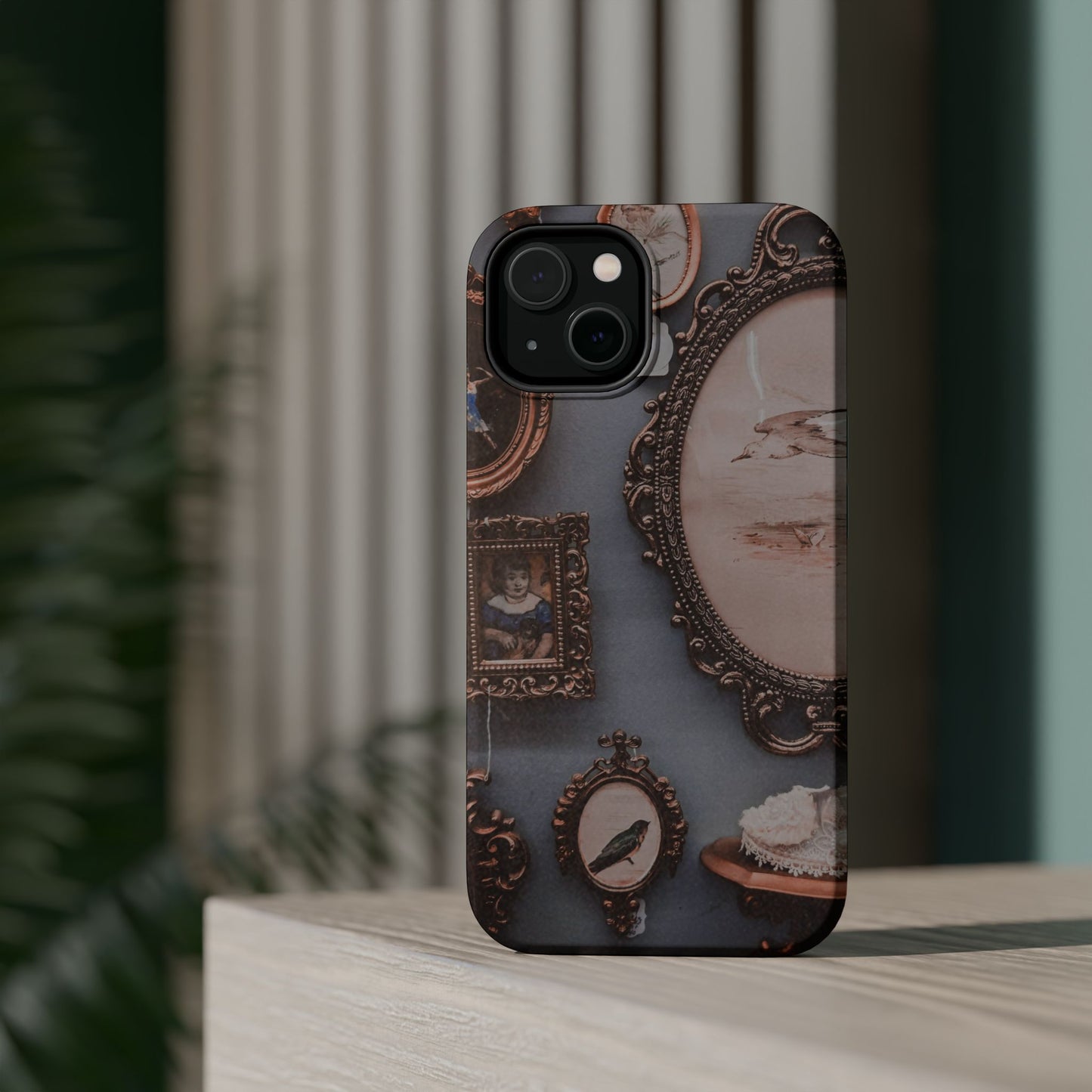 Vintage Frame Gallery Phone Case with MagSafe, Antique Wall Art Tough Case, Impact Resistant Protective Phone Cover