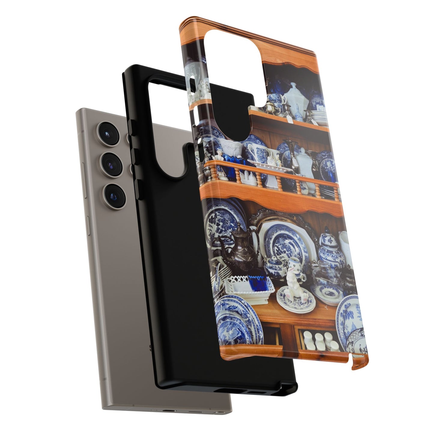 Blue & White Curio Charm Tough Phone Case. Classic China-Inspired Design with Timeless Elegance for Your iPhone, Samsung, or Google Pixel