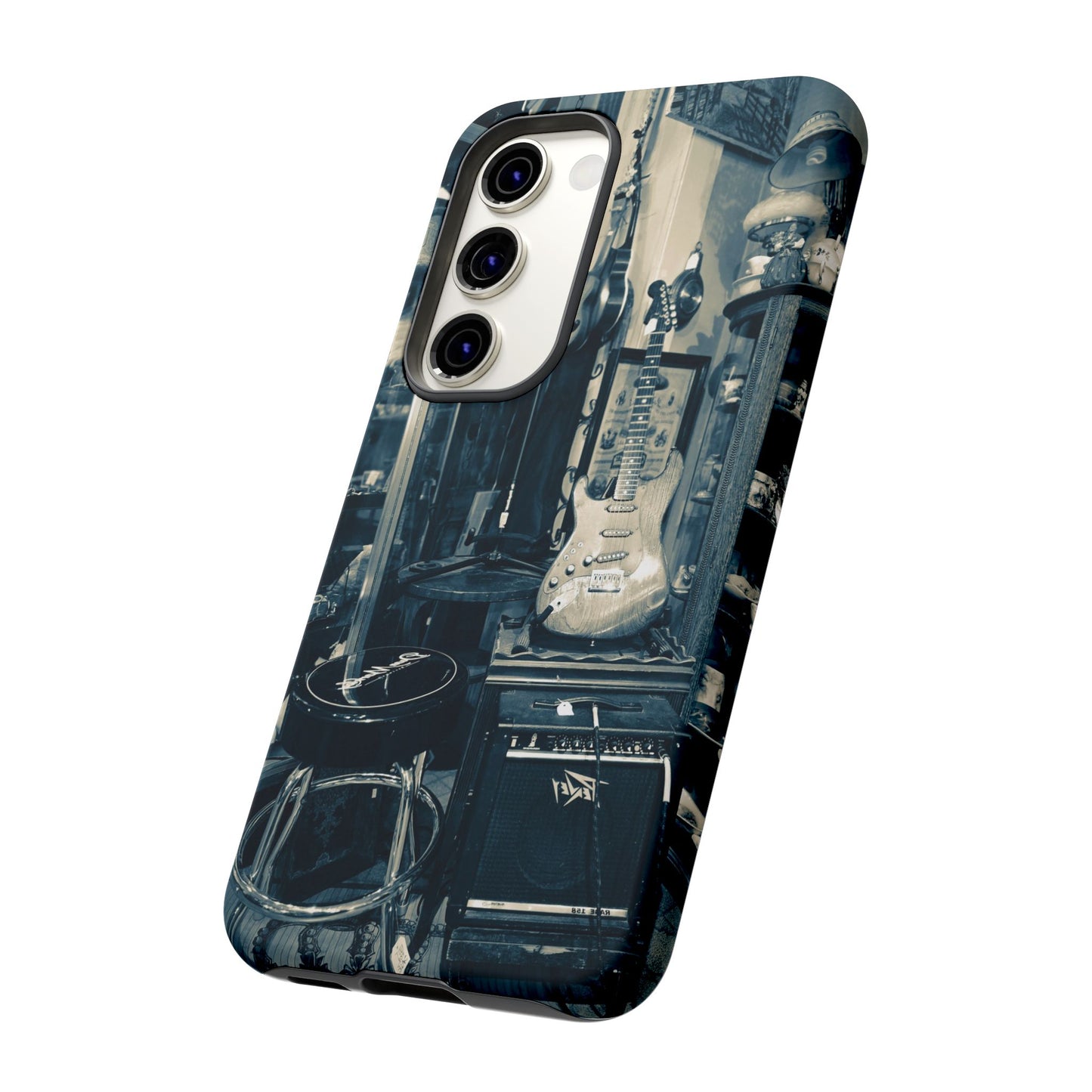 Guitar Vintage Phone Case, Tough Cases, Music Lover Gift, Rock & Roll Accessories, Unique Guitar Artwork, Phone Protection