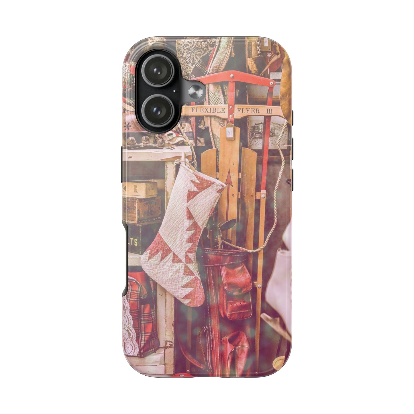 Vintage Ski Gear phone case | Retro winter sports collage