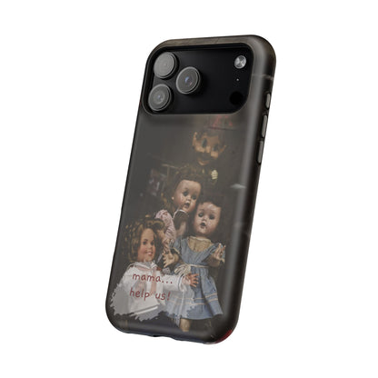 Personalized Creepy Doll MagSafe Tough Phone Case – Gothic Vintage Graphic